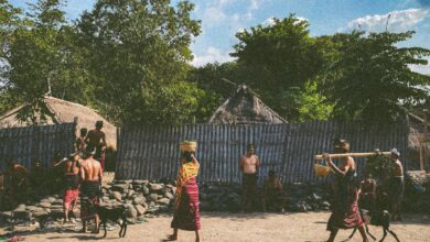 The atmosphere of activities in the Bayan traditional community village during Maulid.