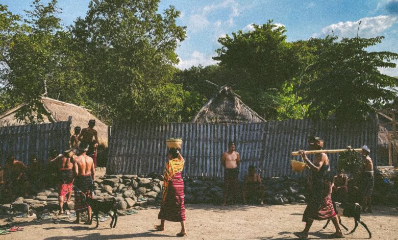 The atmosphere of activities in the Bayan traditional community village during Maulid.